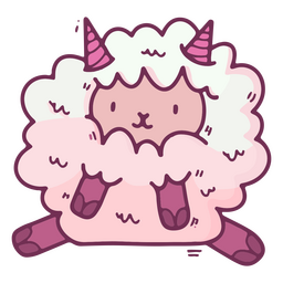Cute sheep pink PNG Design
