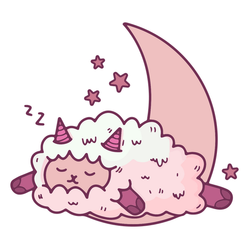 Ovejas lindas durmiendo Diseño PNG