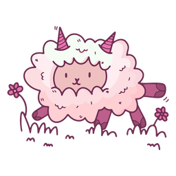 Sheep cute running PNG Design