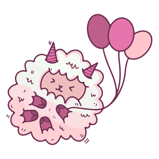 Cute sheep balloons PNG Design
