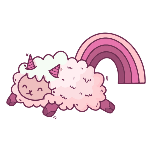 Cute sheep rainbow PNG Design