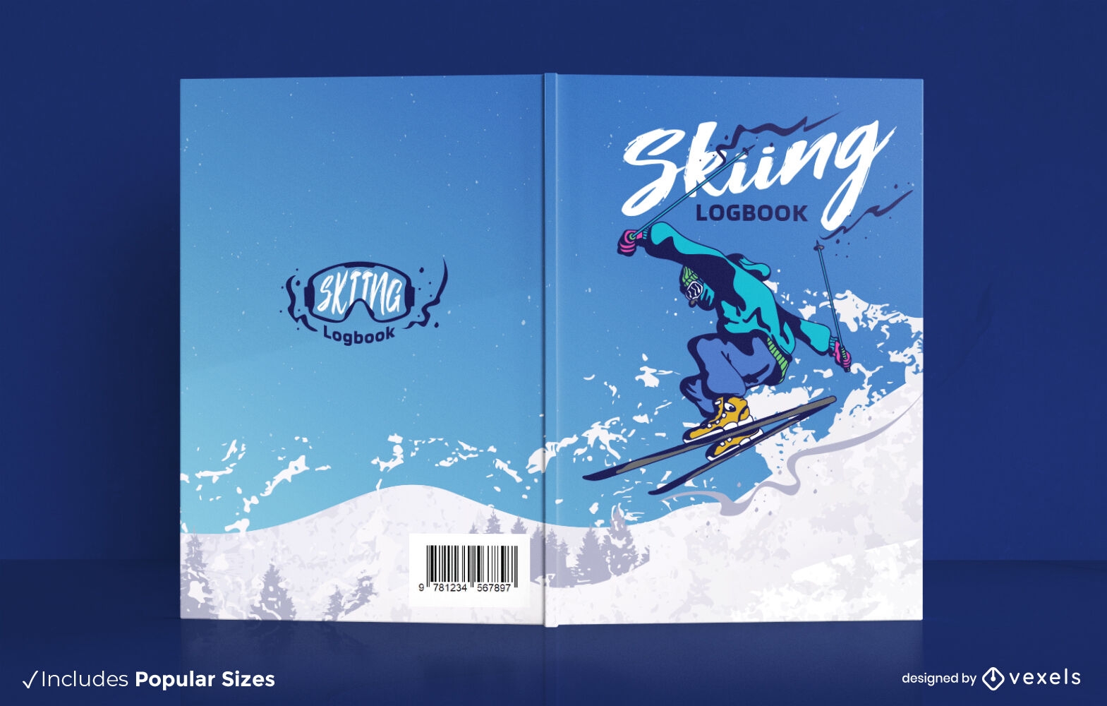 Design des Buchumschlags f?r Skisportler