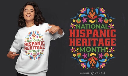 Floral hispanic heritage t-shirt design