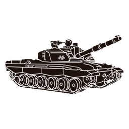 Silueta de transporte de tanque militar Diseño PNG