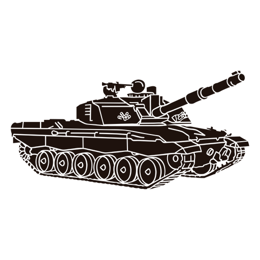 Military tank transport silhouette