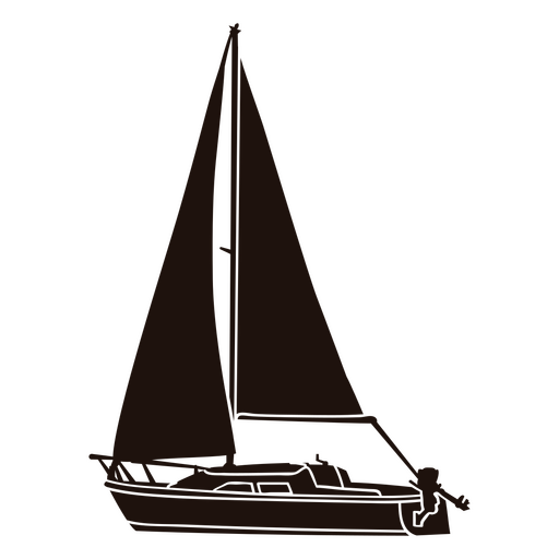 Sailboat transport silhouette