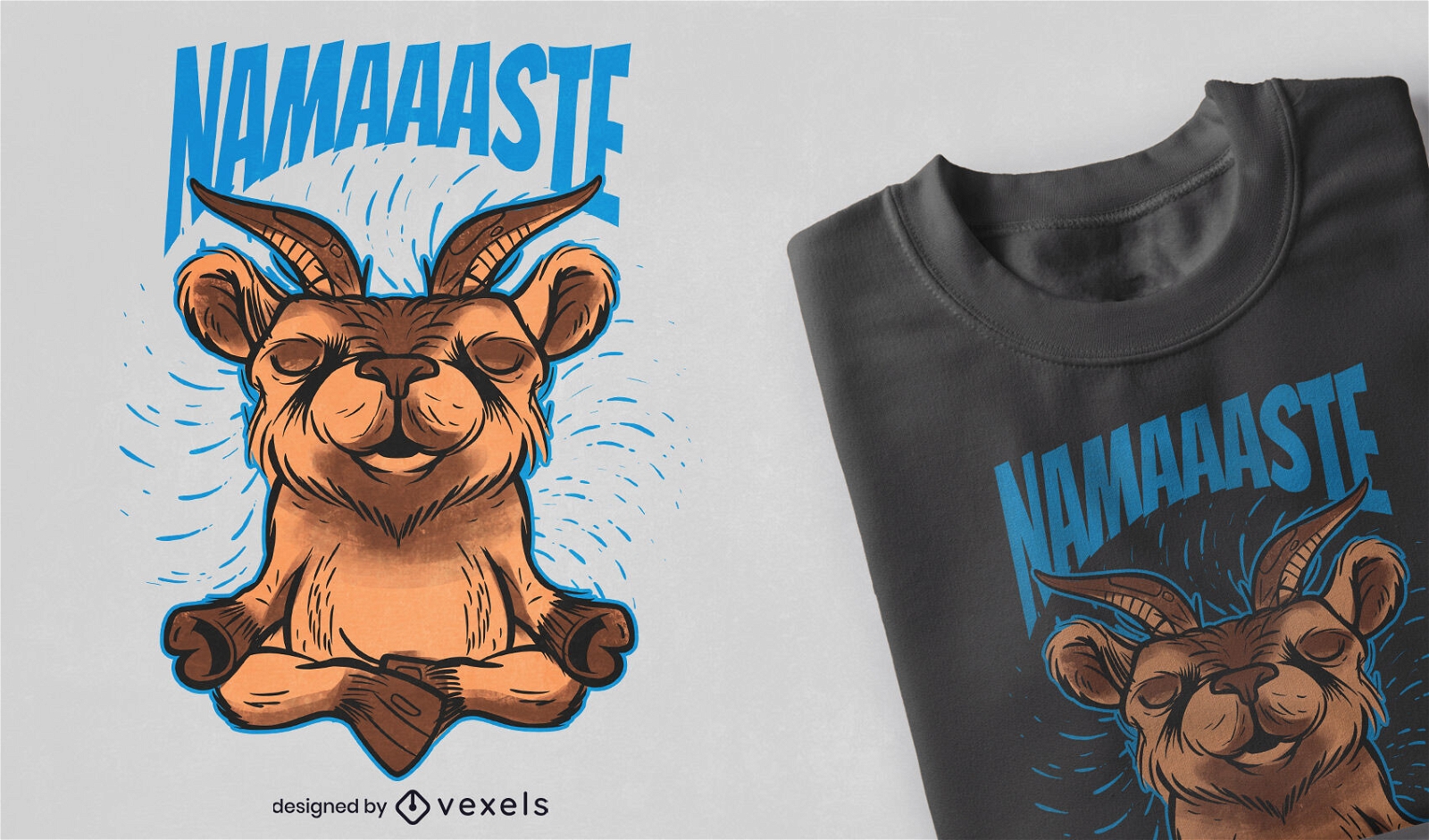 Design de t-shirt de cabra Namaste ioga