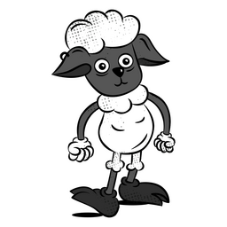 Grunge sheep animal character PNG Design