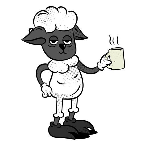 Caneca de café ovelha personagem animal