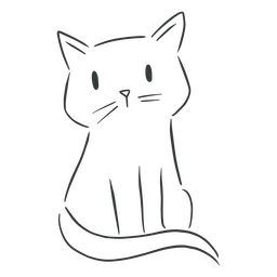 gato lineal simple Diseño PNG