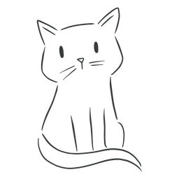 Simple linear cat PNG Design Transparent PNG