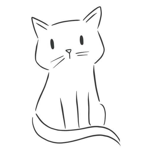 gato linear simples Desenho PNG