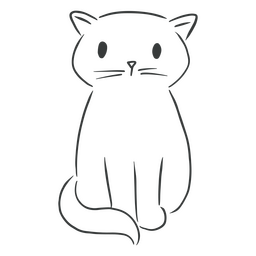 Design PNG E SVG De Gato Fofo Desenho Simples Para Camisetas