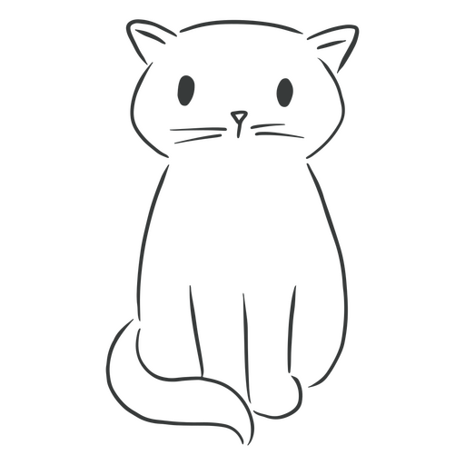 Design PNG E SVG De Gato Simples Linear Para Camisetas