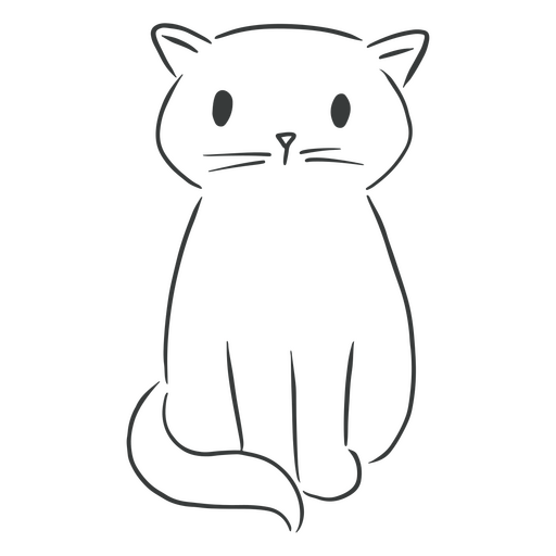 Linear simple cat  PNG Design