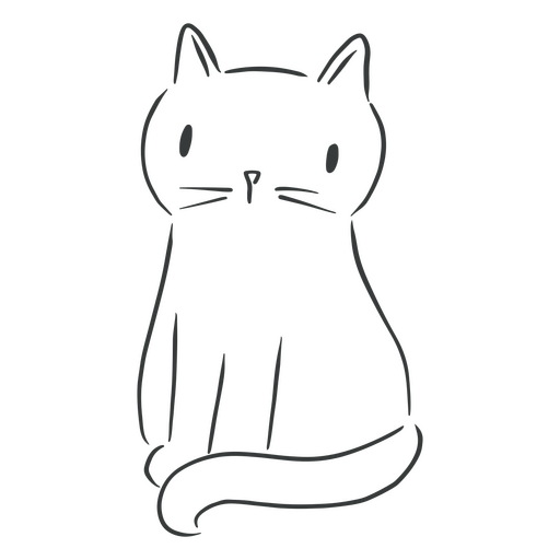 Linear simple animal cat  PNG Design