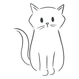 Design PNG E SVG De Gato Fofo Desenho Simples Para Camisetas