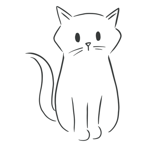 Design PNG E SVG De Gato Animal Simples Para Camisetas