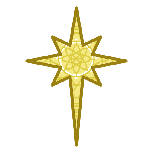 ?cone decorativo de mandala de estrela Desenho PNG