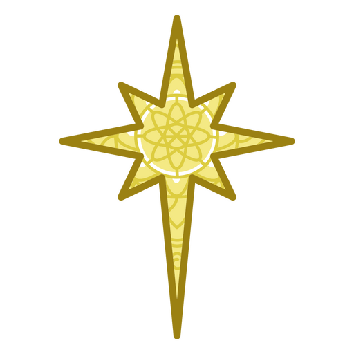 ícone decorativo de mandala de estrela Desenho PNG