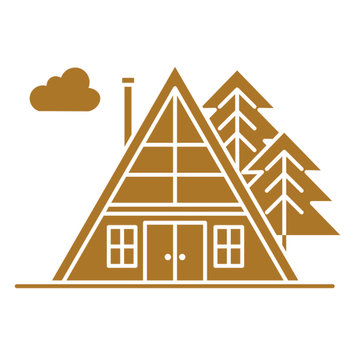 Holzhütte ausgeschnittene Kiefern PNG-Design