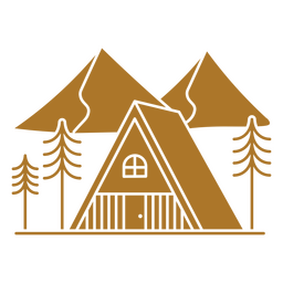 Wooden cabin cut out peaks PNG Design Transparent PNG
