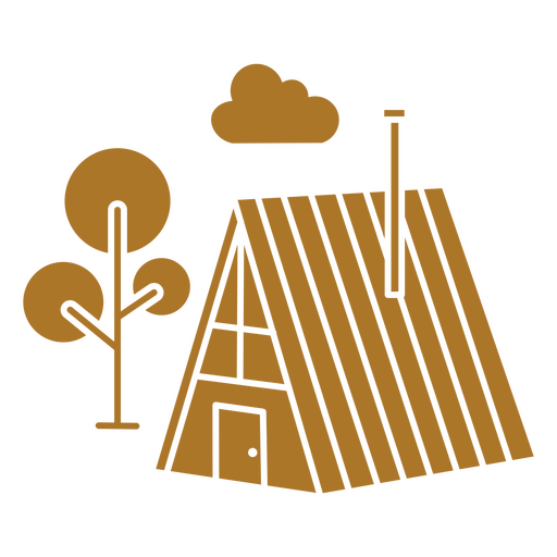 Holzhütte ausgeschnittene Wolke PNG-Design