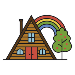 Holzkabine Farbstrich Regenbogen PNG-Design