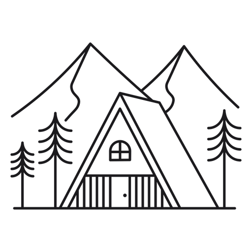Einfache Berghütte PNG-Design