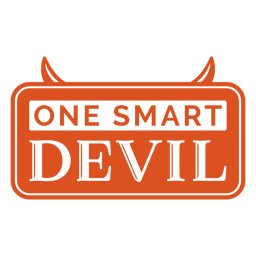 Um distintivo de citação simples de Halloween do diabo inteligente Desenho PNG