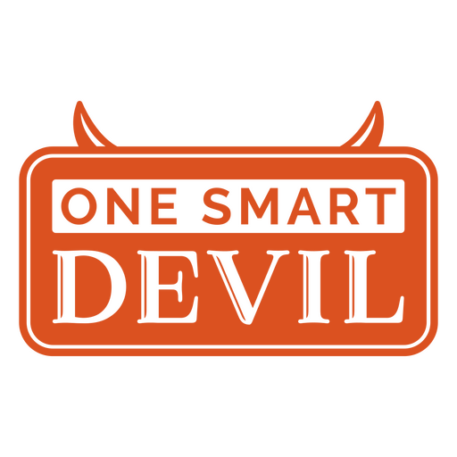 Ein einfaches Zitat-Abzeichen des intelligenten Teufels Halloween PNG-Design