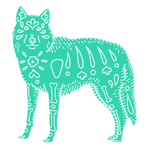 Detailed Otomi Mexican Wolf Dog PNG Design