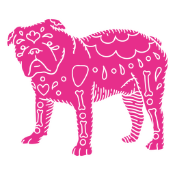 Detailed Otomi Bulldog PNG Design