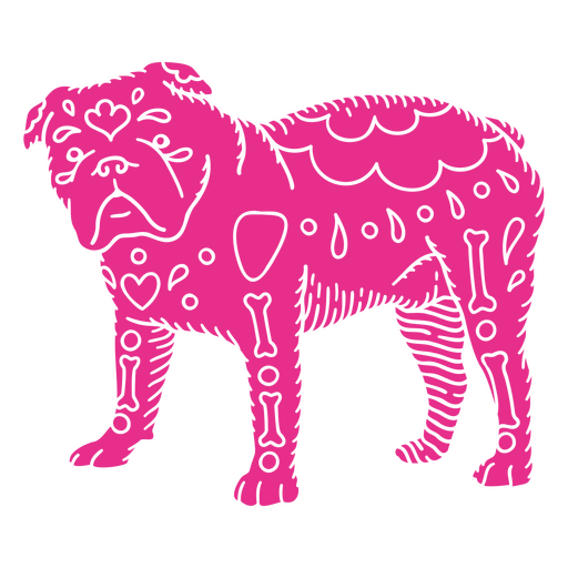 Bulldog Otomi detalhado Desenho PNG