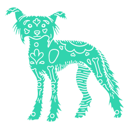 Detailed Otomi Chinese Crested Dog PNG Design Transparent PNG