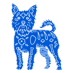 Detailed Otomi Yorkshire Terrier Dog PNG Design