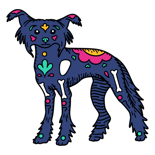 Mexican Otomi Chinese Crested Dog PNG Design