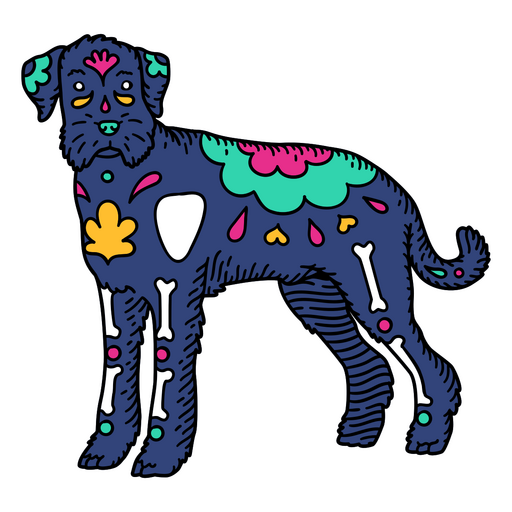 Mexican Otomi Schnauzer Dog PNG Design