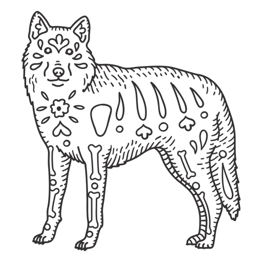 Cão desenhado à mão Hushky Desenho PNG