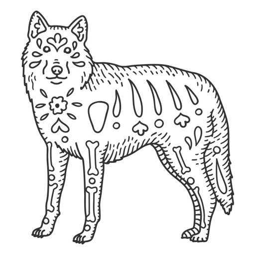 Hushky handgezeichneter Hund PNG-Design