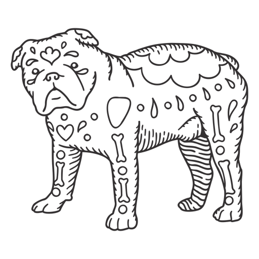 Bulldog hand drawn dog PNG Design