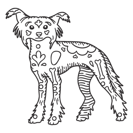 Papillon cão desenhado à mão Desenho PNG