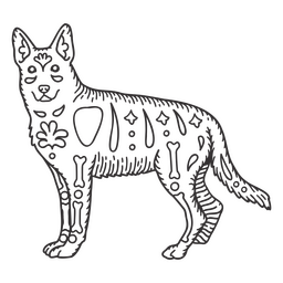 cão desenhado à mão pastor alemão Desenho PNG