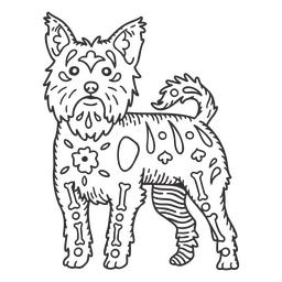 Cão desenhado à mão de Yorkshire Desenho PNG