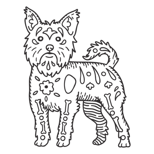 Cão desenhado à mão de Yorkshire Desenho PNG