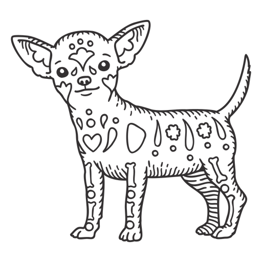 Perro chihuahua dibujado a mano Diseño PNG