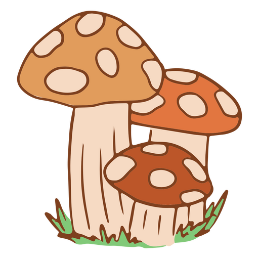 Cottagecore fungi mushrooms PNG Design