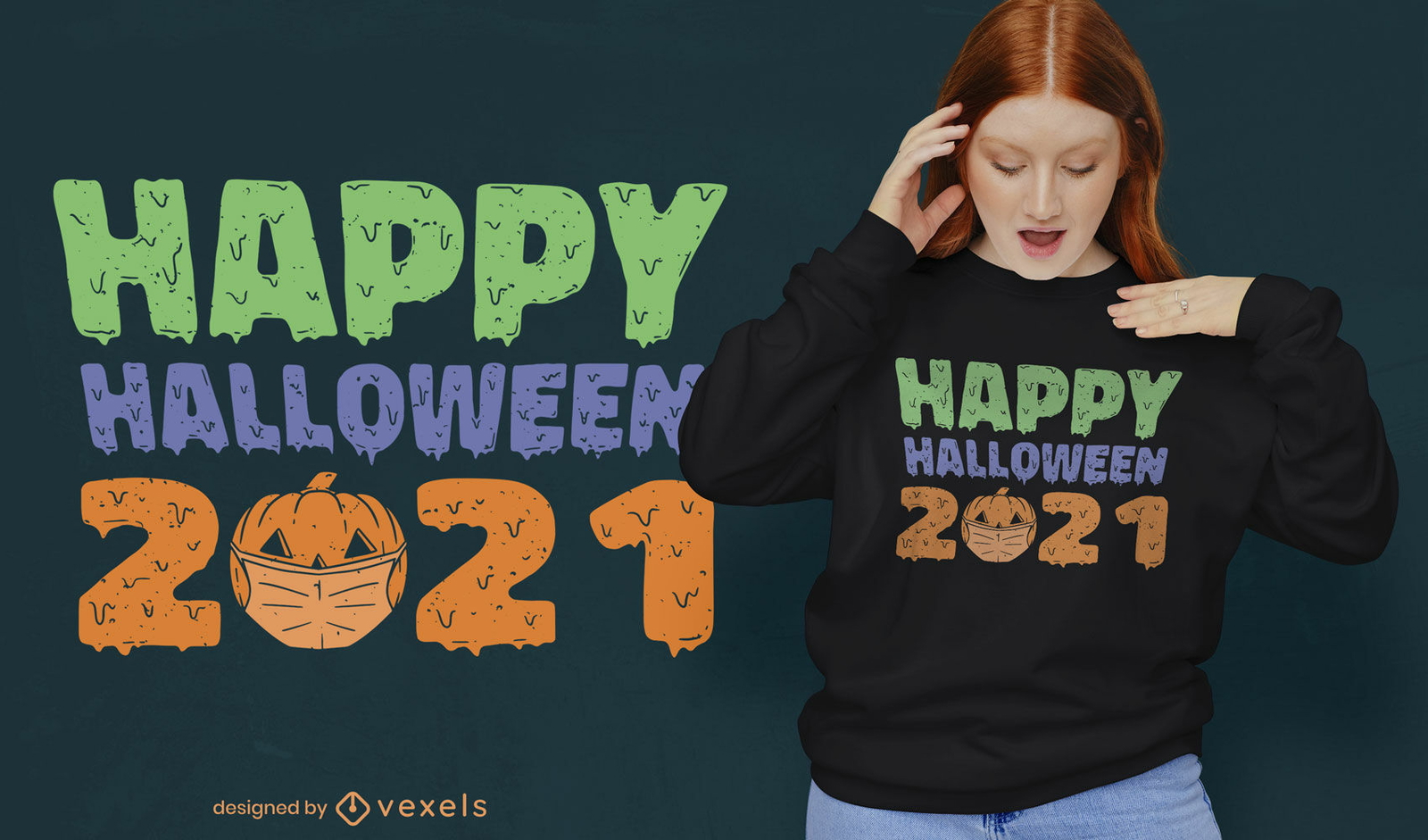 Diseño de camiseta de Halloween 2021