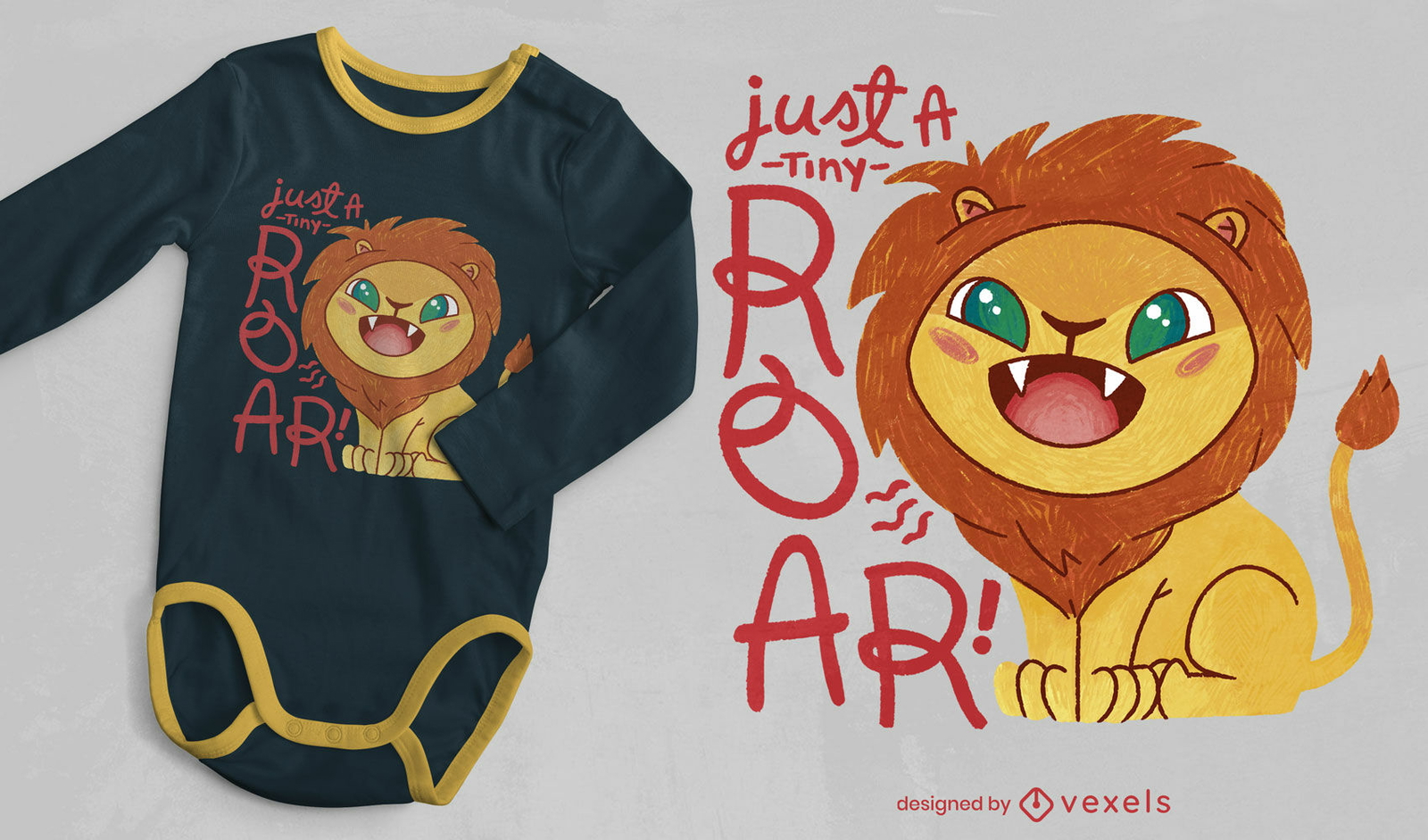 Design de t-shirt psd bebê leão fofo