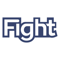 Sentiment fight word stroke PNG Design